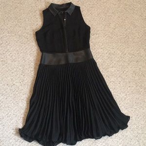 Black cocktail chiffon/leather Ralph Lauren Dress
